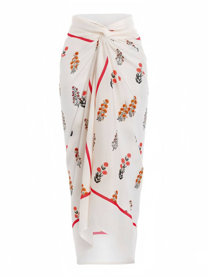 She finds her 1960s story in this Beige 1960s Plants &amp; Floral Cover-Up