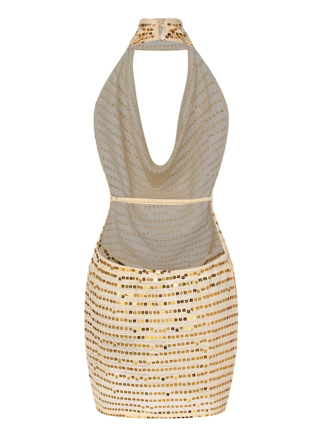 Beige 1970s Deep V-Neck Sequined Dress, vintage dress, retro fashion - perfect for women who love vintage and retro fashion