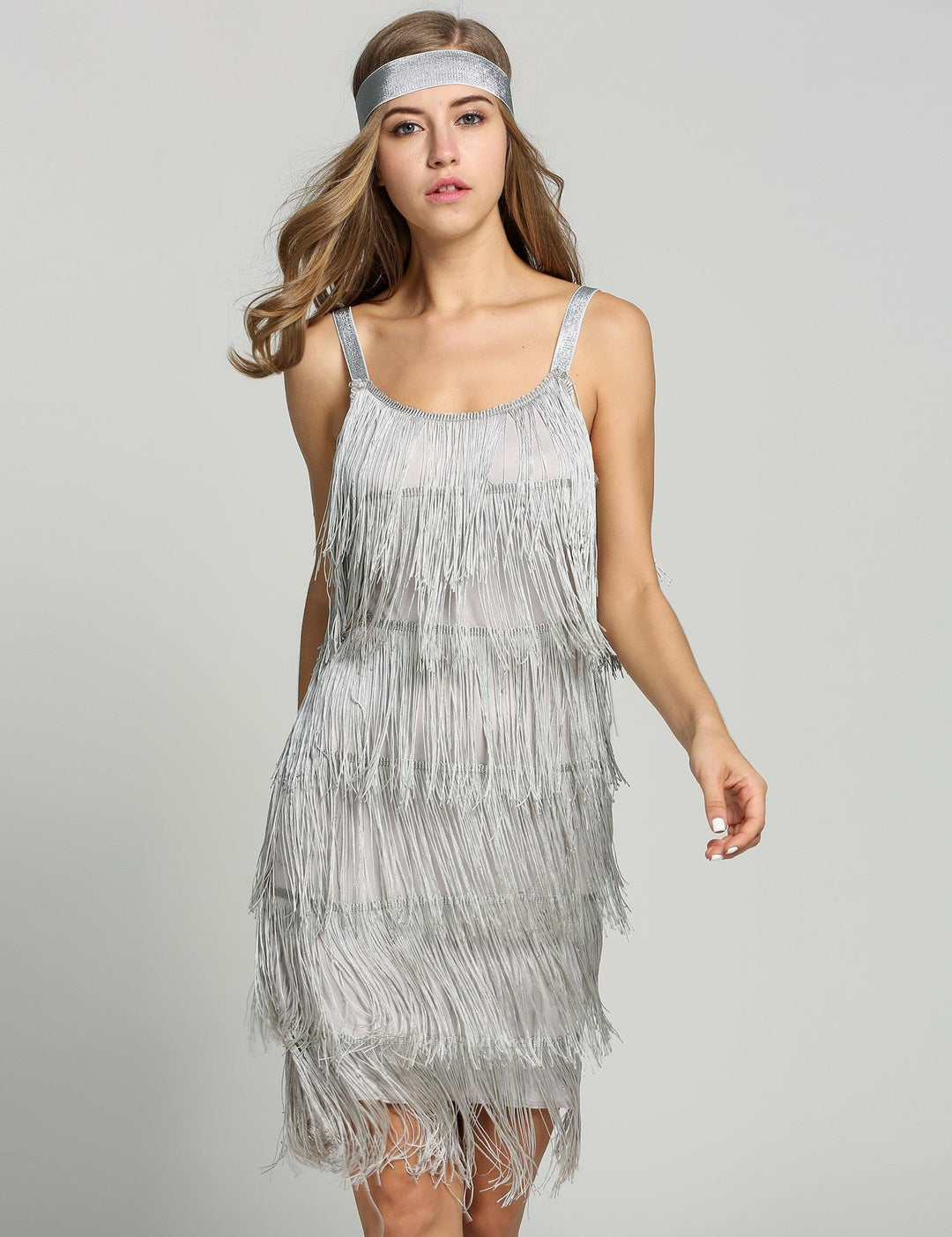 Belted 1920s Fringe Gatsby Dress, classic 1920s style elegant retro fashion - Image 10