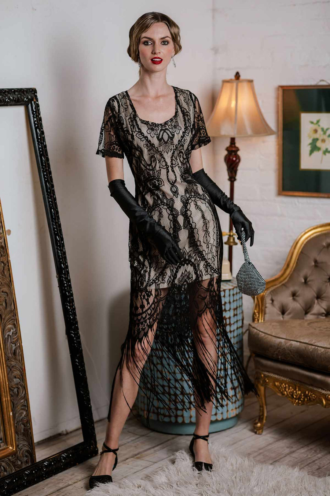 Black 1920s Fringe Lace Flapper Dress: timeless style reimagined
