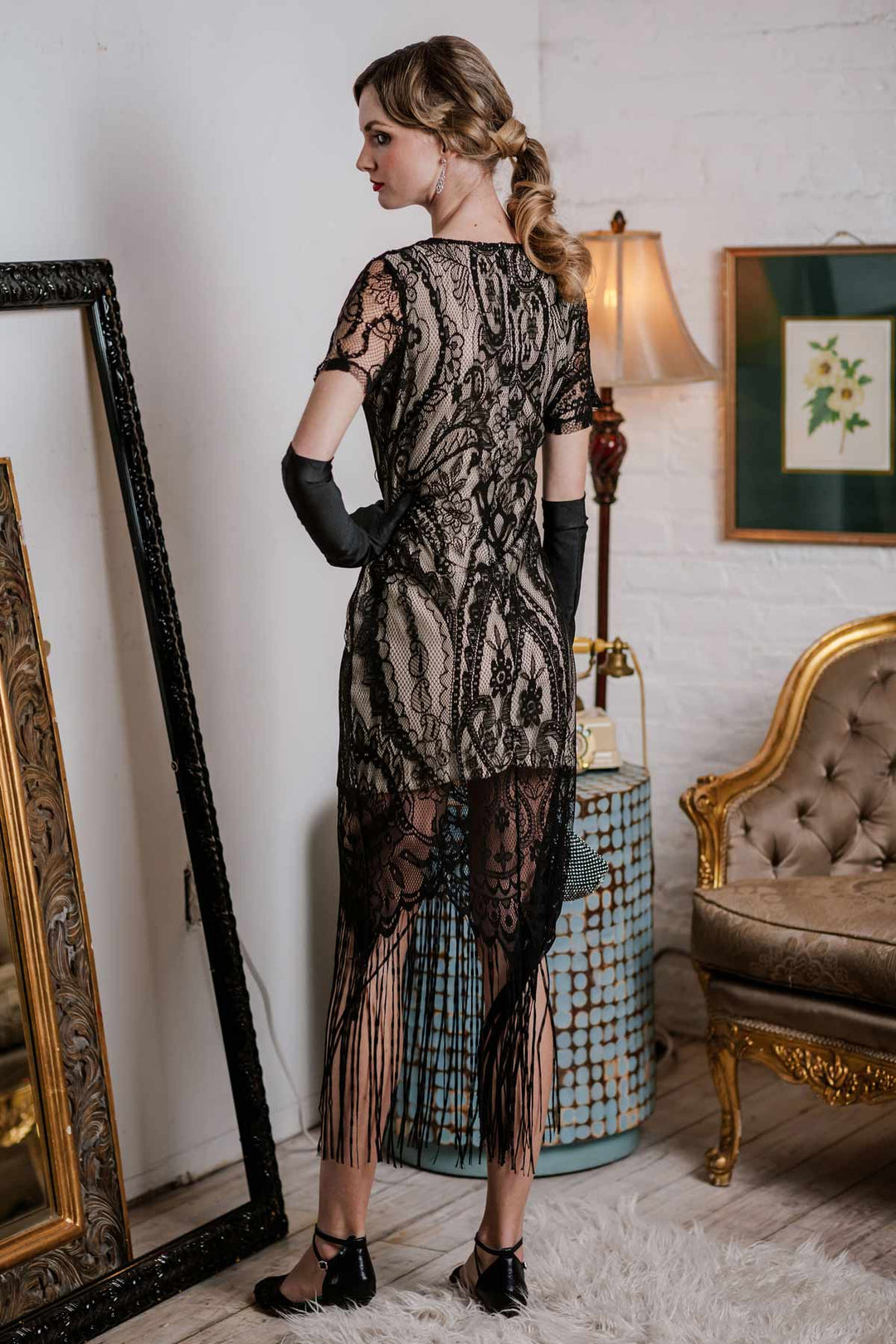 Black 1920s Fringe Lace Flapper Dress: timeless style reimagined