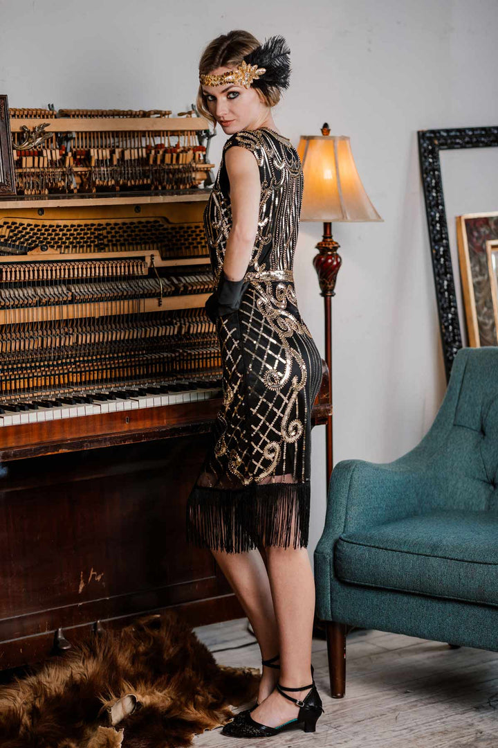 Black 1920s Sequined Flapper Dress: timeless style reimagined