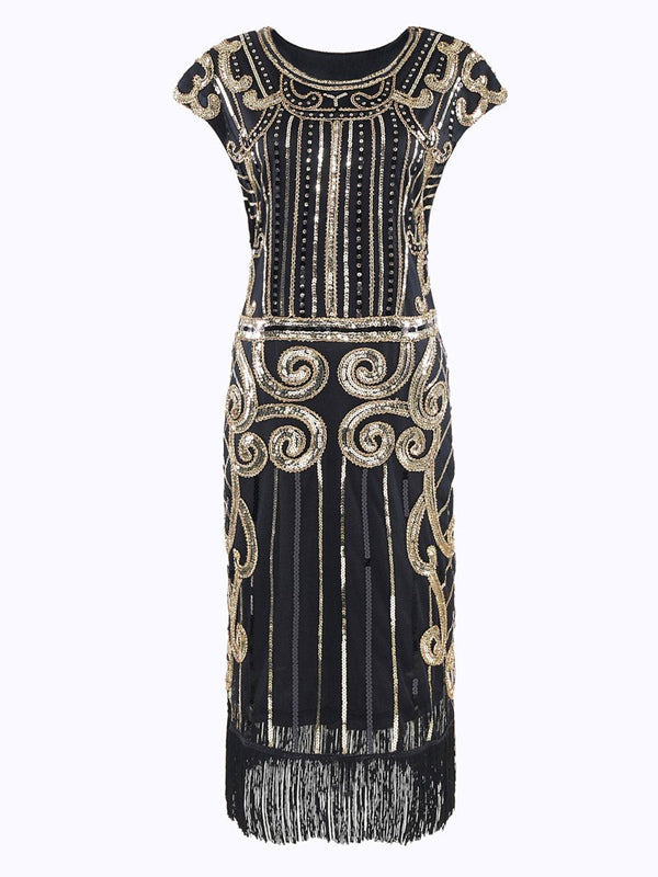 Black 1920s Sequined Flapper Dress: timeless style reimagined