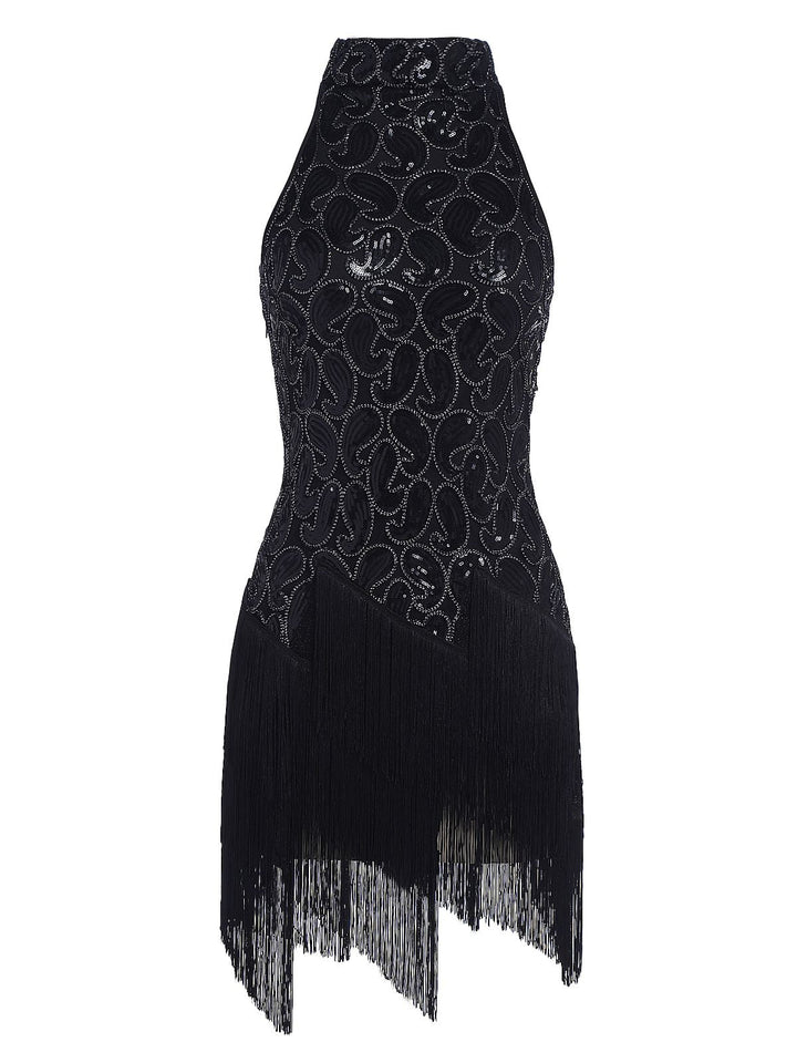 Black 1920s Sequined Glitter Dress — vintage elegance for the modern woman
