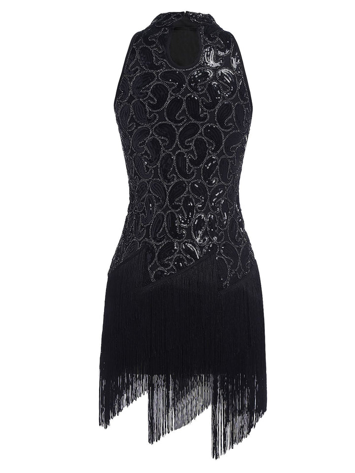 Black 1920s Sequined Glitter Dress — vintage elegance for the modern woman