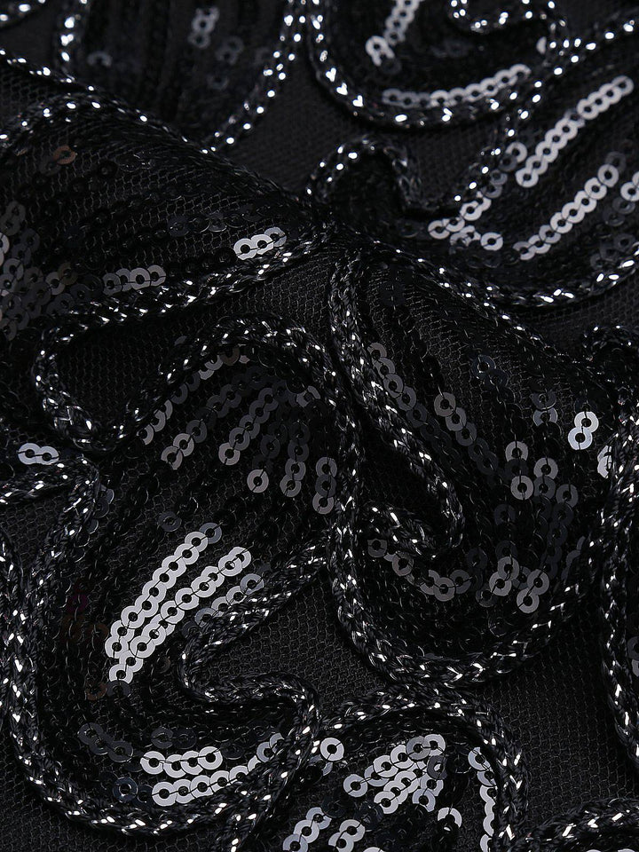 Black 1920s Sequined Glitter Dress — vintage elegance for the modern woman