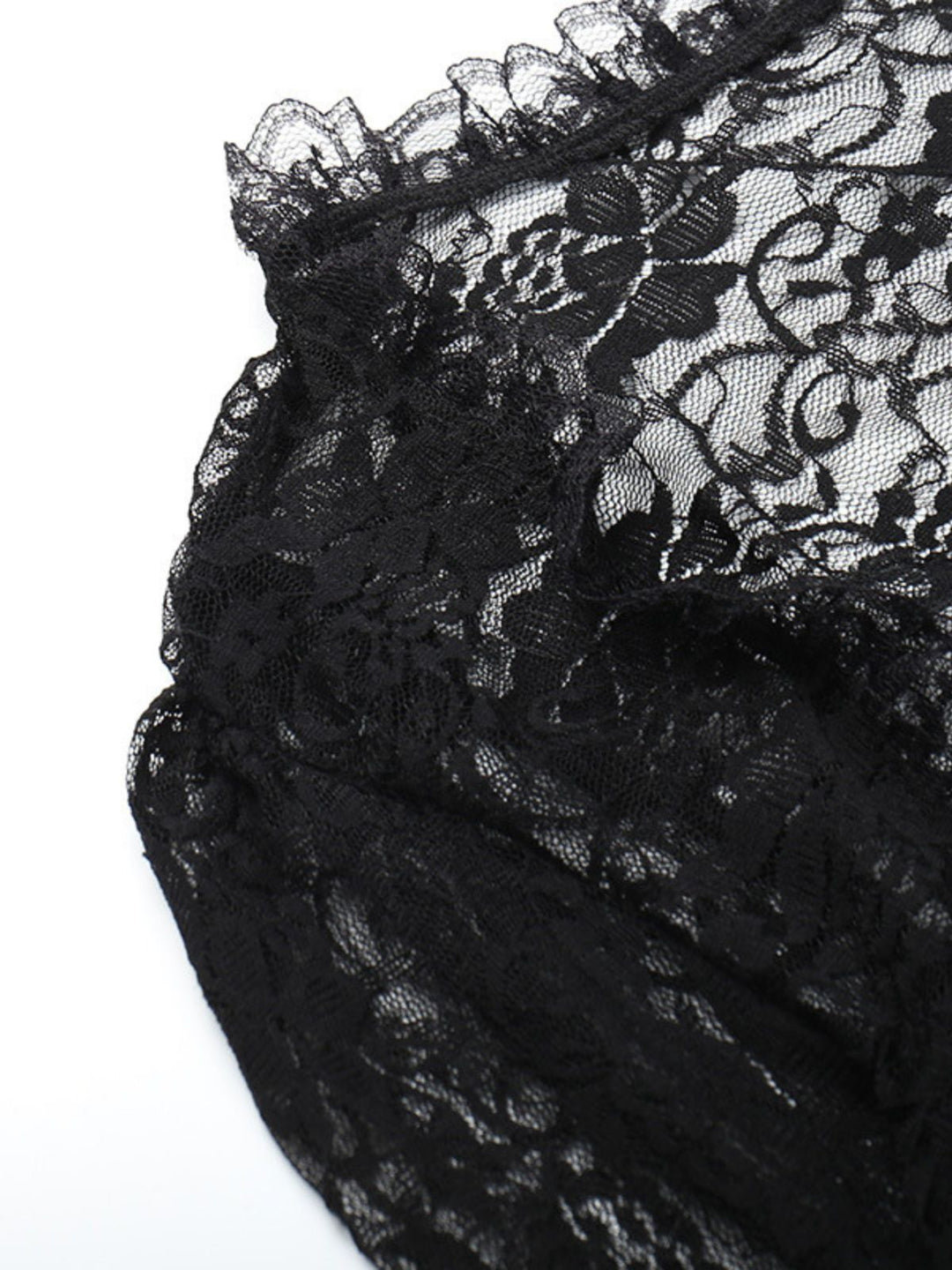 Black 1930s Halloween Lace Flare Sleeve Top - vintage fashion, retro style, classic black