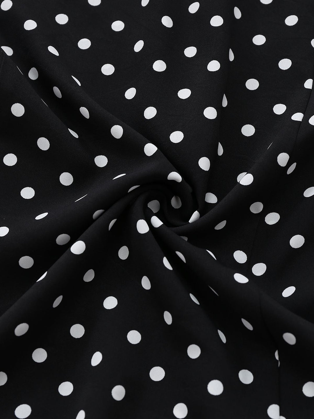 Black 1930s Lace Trim Polka Dot Dress - vintage dress, retro fashion, classic black