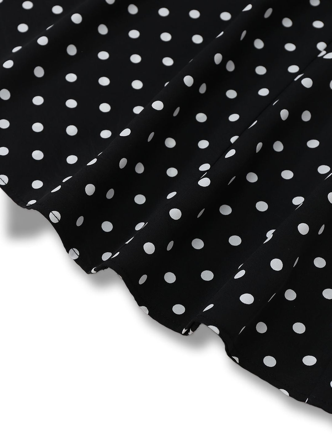 Black 1930s Lace Trim Polka Dot Dress - vintage dress, retro fashion, classic black