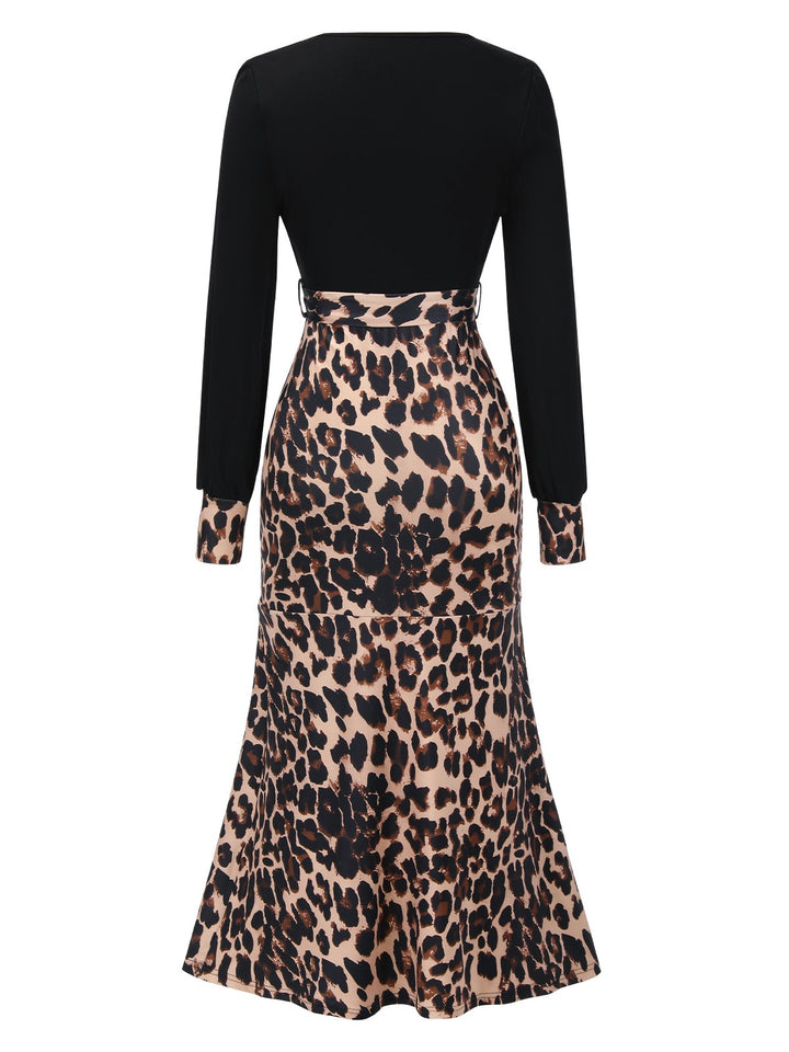 1930s Leopard Patchwork Mermaid Dress | 1930s | vintage dress, retro fashion