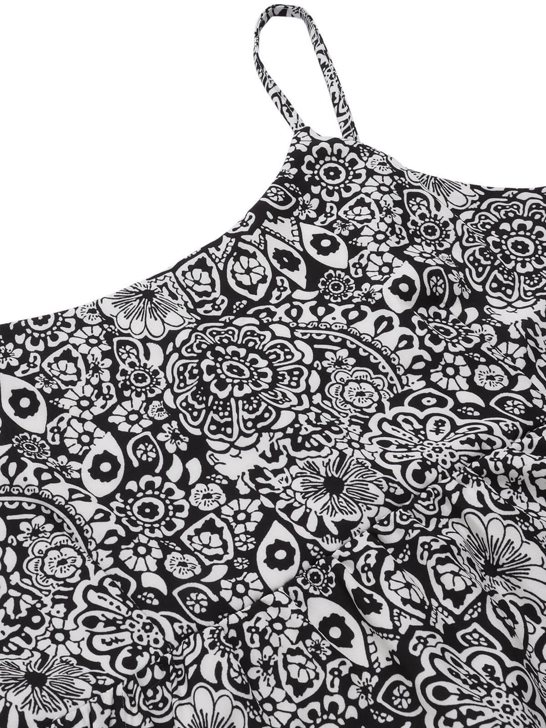 Black 1930s Mandala Print Strap Dress, vintage dress, retro fashion - perfect for women who love vintage and retro fashion
