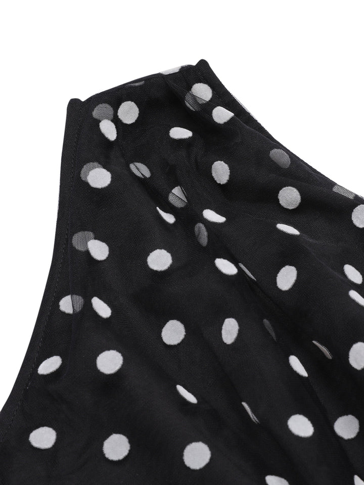 Black 1930s Polka Dots Patchwork Jumpsuit, vintage romper, retro jumpsuit - perfect for women who love vintage and retro fashion