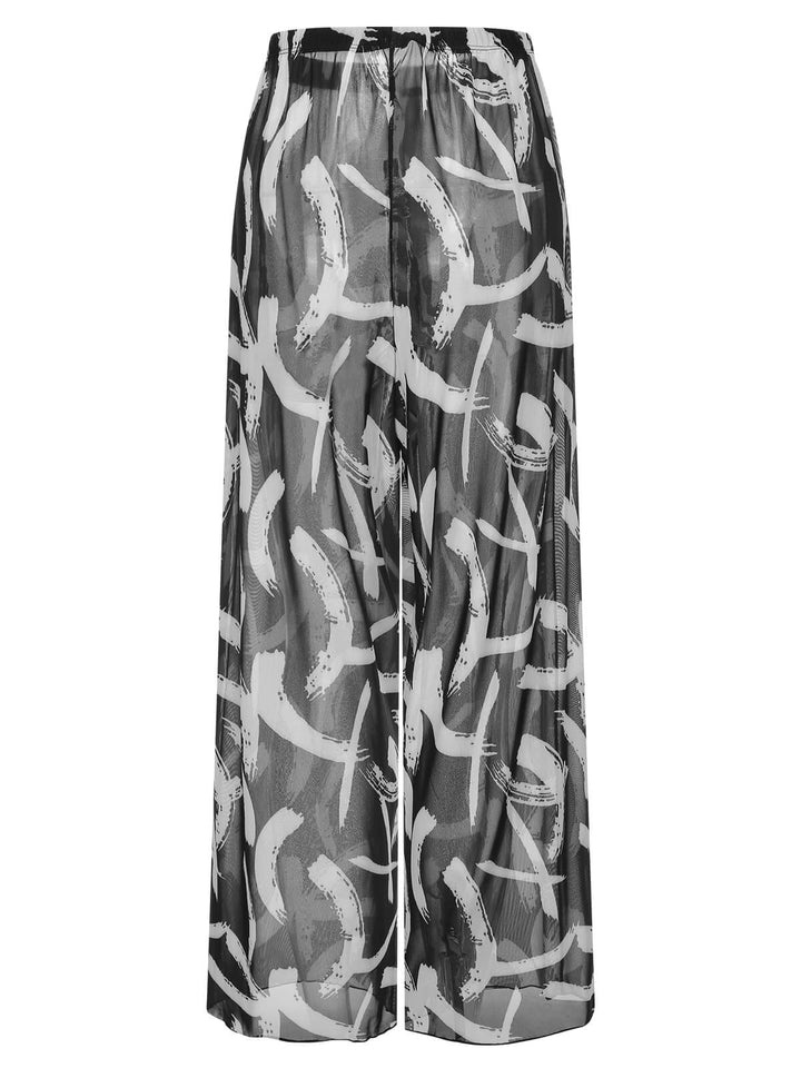 [Plus Size] Black Random Strokes Sheer Pants, vintage fashion, retro style - perfect for women who love vintage and retro fashion