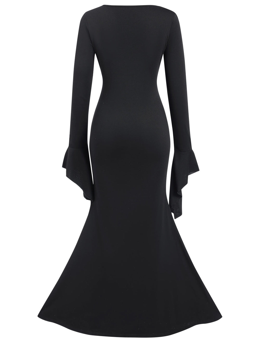 Black 1930s Sold Batwing Cuffs Fishtail Dress, vintage dress, retro fashion - perfect for women who love vintage and retro fashion