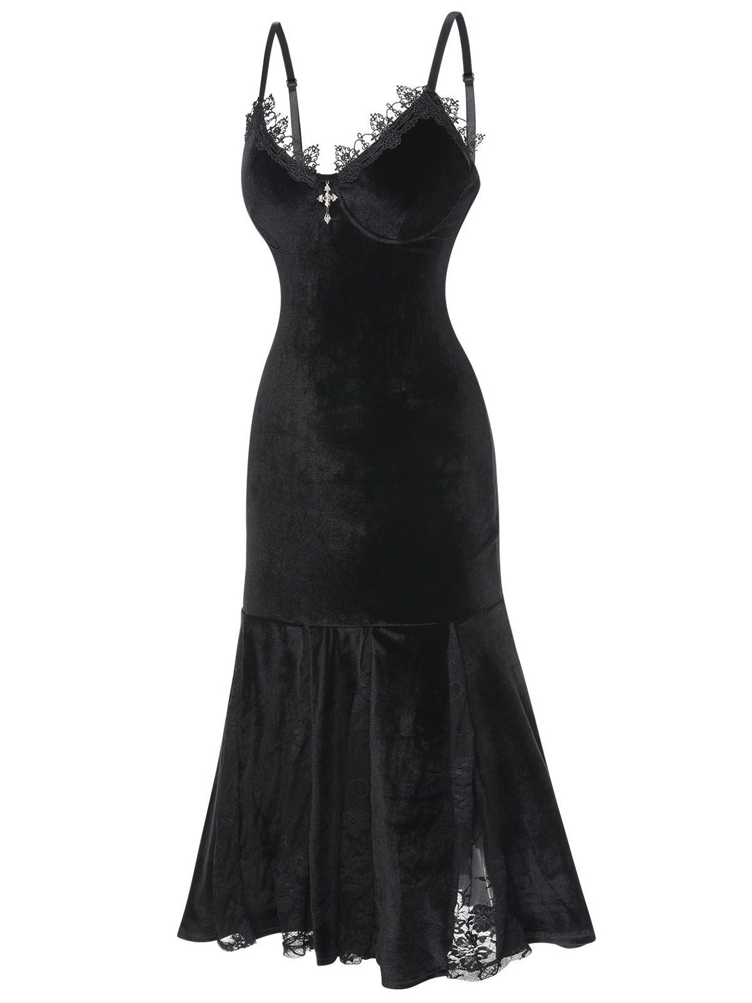 This Black 1930s Spaghetti Strap Cross Lace Dress wraps her in 1930s elegance, one twirl at a time