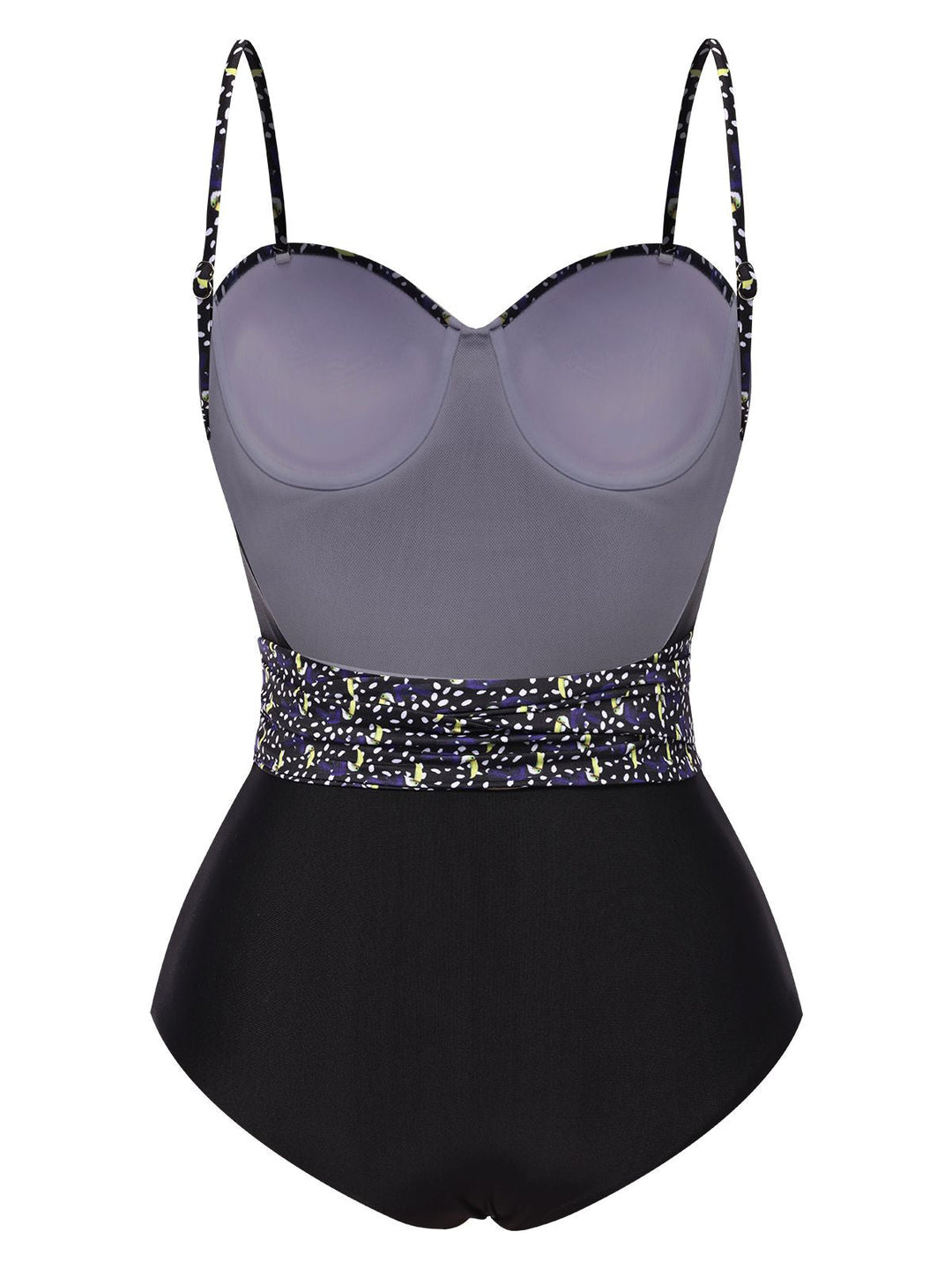 This Black 1930s Spaghetti Strap Polka Dots Bow Swimsuit carries 1930s vacation dreams in every stitch