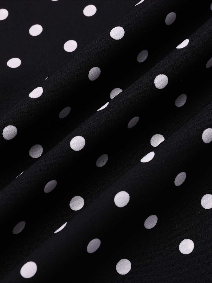 Black 1930s Spaghetti Strap Polka Dots Mermaid Dress — the kind of 1930s dress that makes strangers smile