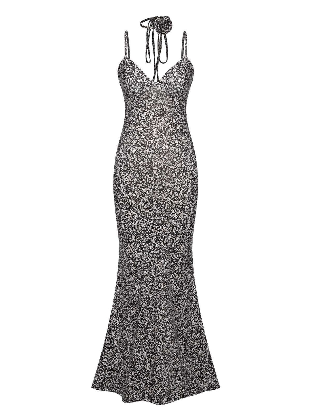 She slips into this Black 1930s Spaghetti Straps Mermaid Dress and suddenly it&