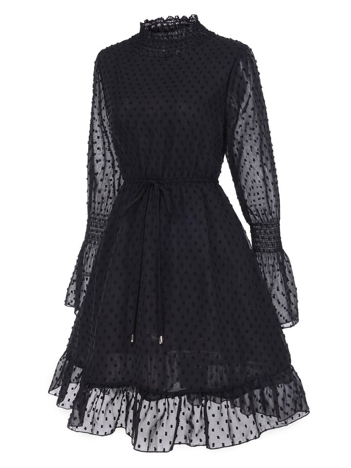 1940s Dots Half Turtleneck Chiffon | 1940s | vintage dress, retro fashion