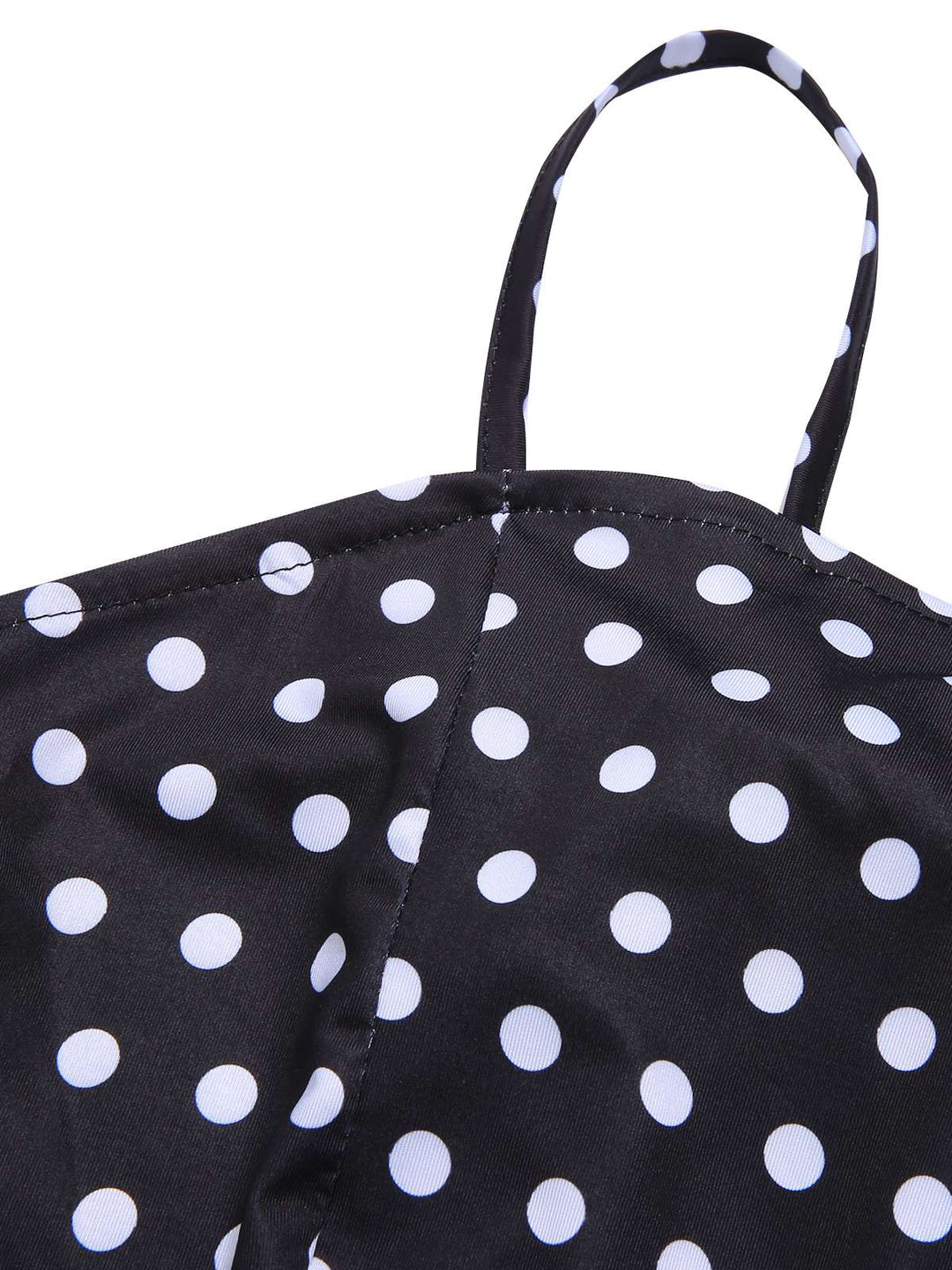 Black 1940s Polka Dots Back Strap Jumpsuit, vintage romper, retro jumpsuit - perfect for women who love vintage and retro fashion