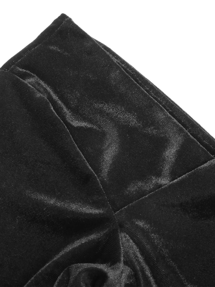 [Plus Size] Black 1940s Solid Square Neck Velvet Dress, vintage dress, fashion - perfect for women who love vintage and fashion