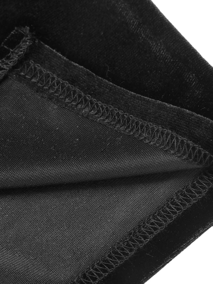 [Plus Size] Black 1940s Solid Square Neck Velvet Dress, vintage dress, fashion - perfect for women who love vintage and fashion