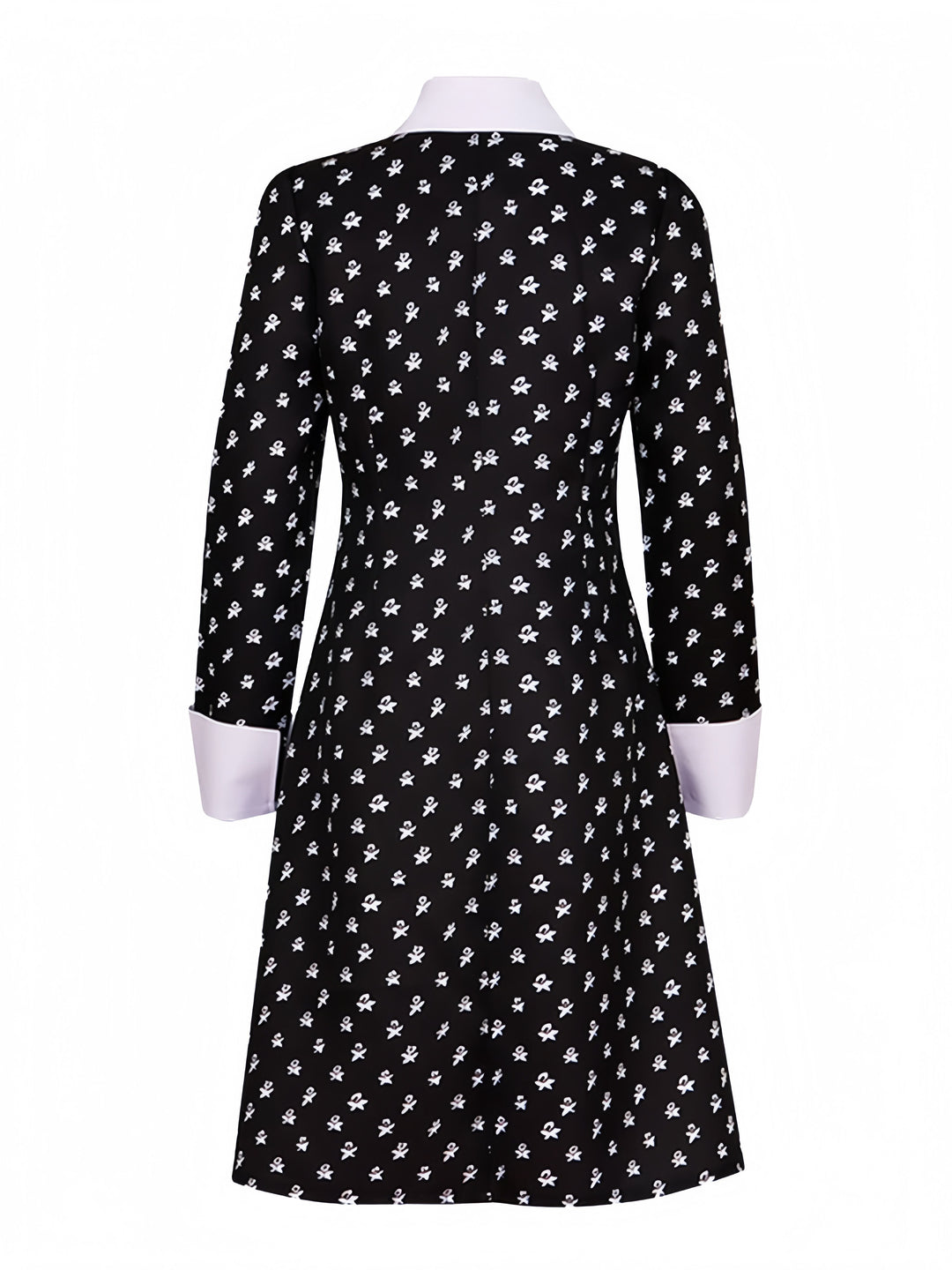 Black 1940s Wednesday Addams Style Dress - vintage dress, retro fashion, classic black