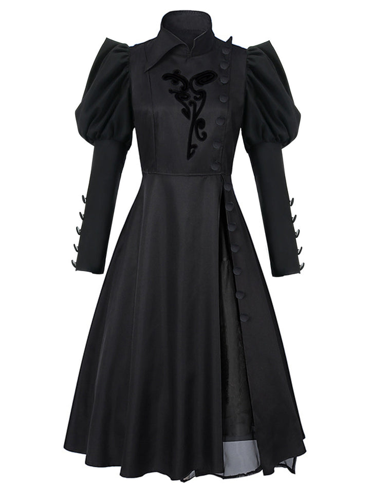 She slips into this Black 1940s Wicked-Inspired Floral Witch Dress and suddenly it&