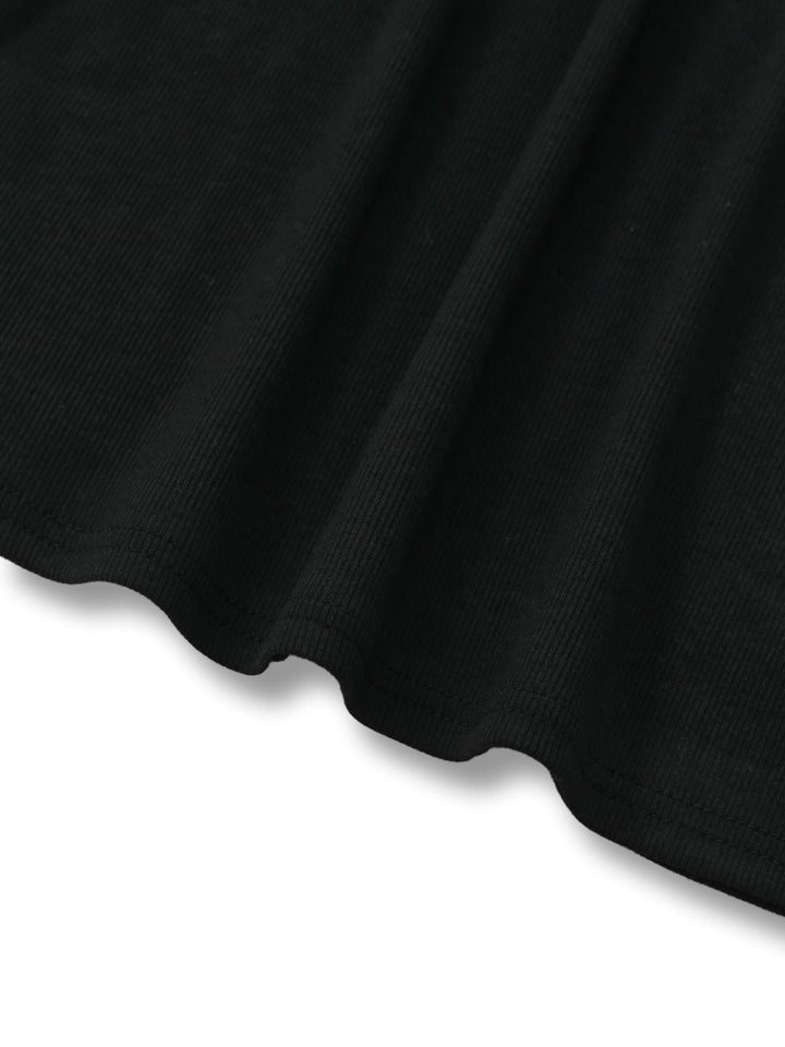 Black 1950S V-Neck Lantern Sleeve Knitted Top - vintage fashion, retro style, classic black
