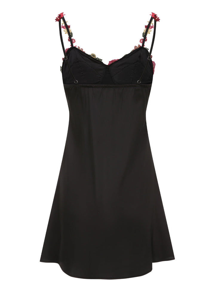 Black 3D Floral Suspender Sleepwear, vintage fashion, retro style - perfect for women who love vintage and retro fashion