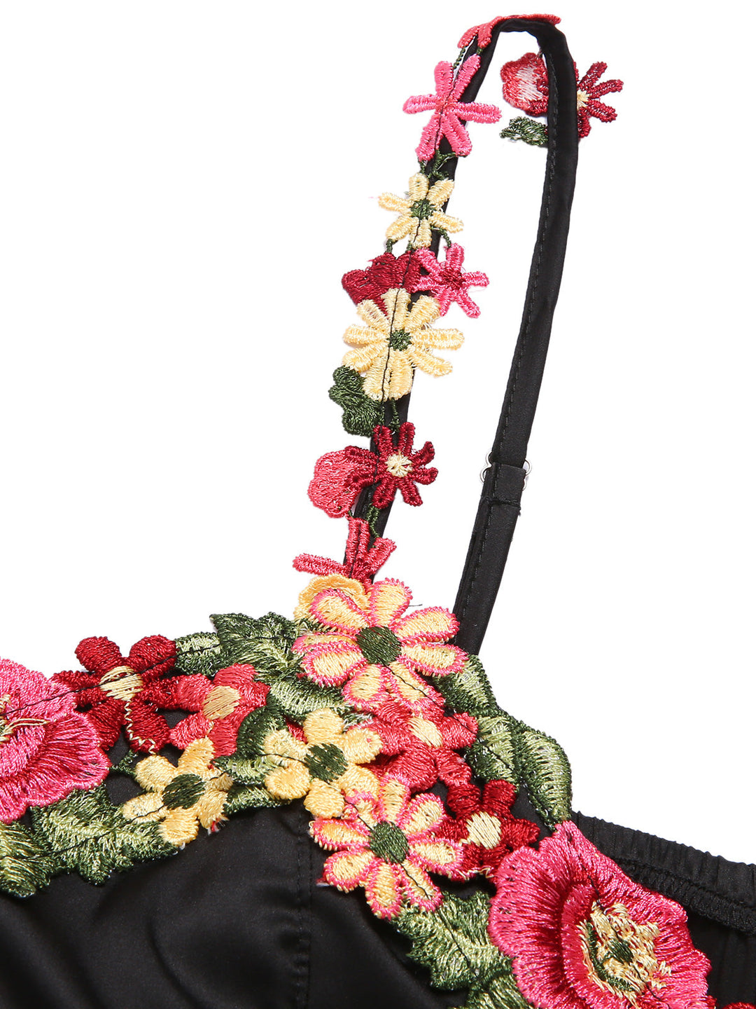 Black 3D Floral Suspender Sleepwear, vintage fashion, retro style - perfect for women who love vintage and retro fashion