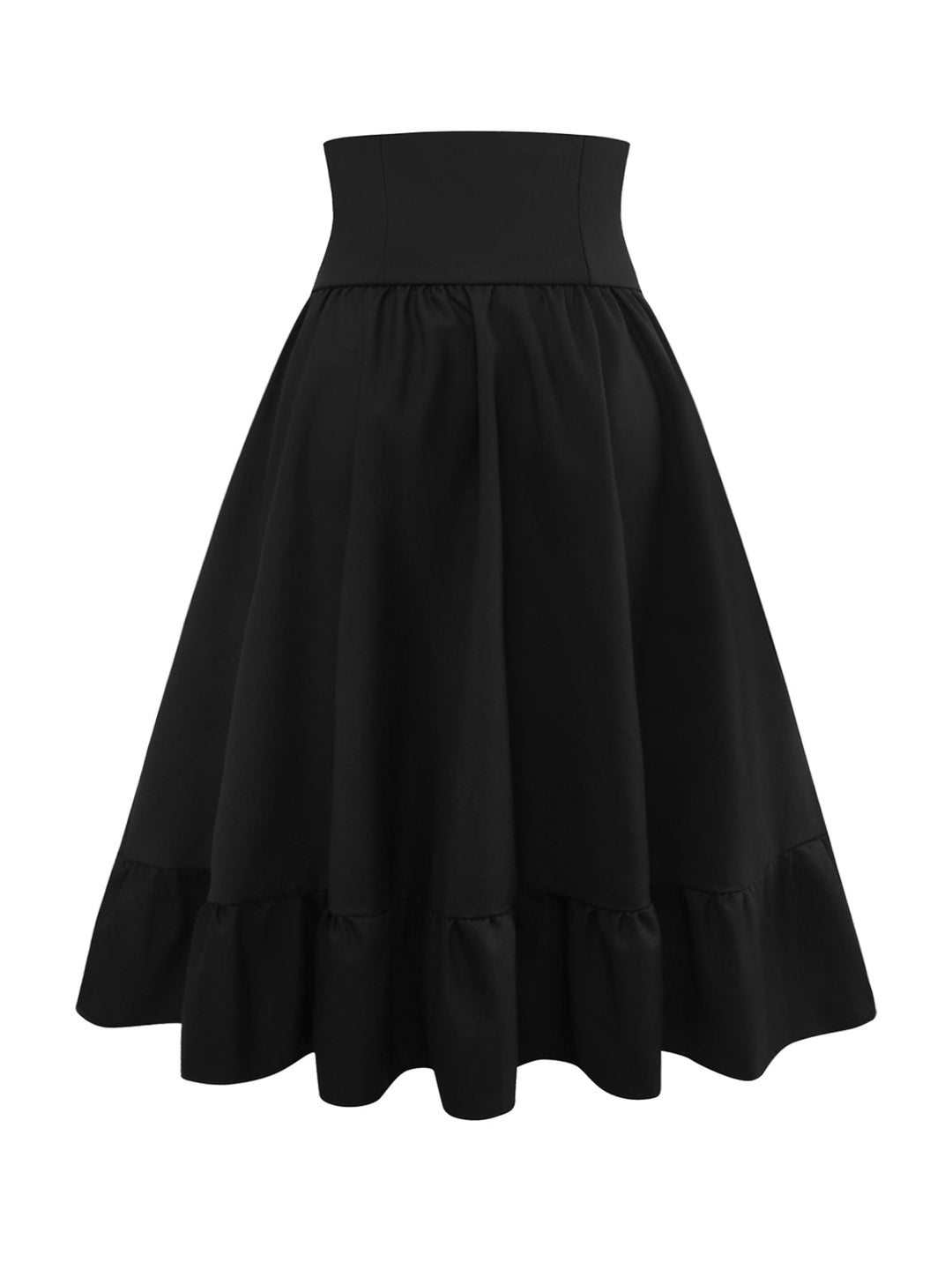 Black 1950s Bow Decor Solid Skirt - vintage skirt, retro style, classic black