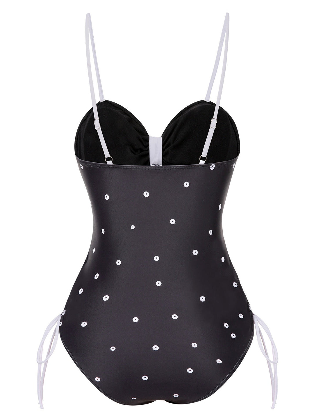 Black 1950s Bowknot Polka Dots Swimsuit, vintage swimsuit, pin-up swimwear - perfect for women who love vintage and retro fashion