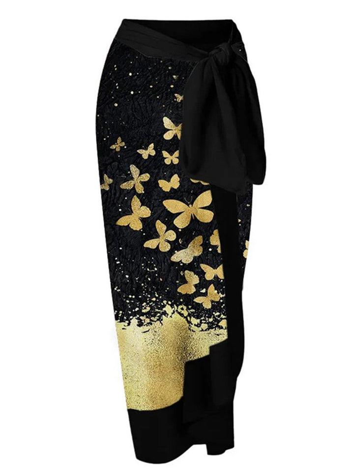 Black 1950s Butterfly One-piece Swimsuit &amp; Cover-up: timeless style reimagined