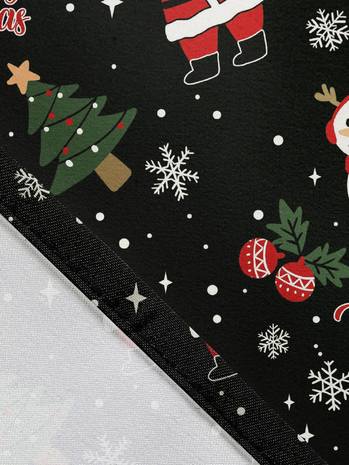 Black 1950s Christmas Print Lace-Up Dress - vintage dress, retro fashion, rockabilly