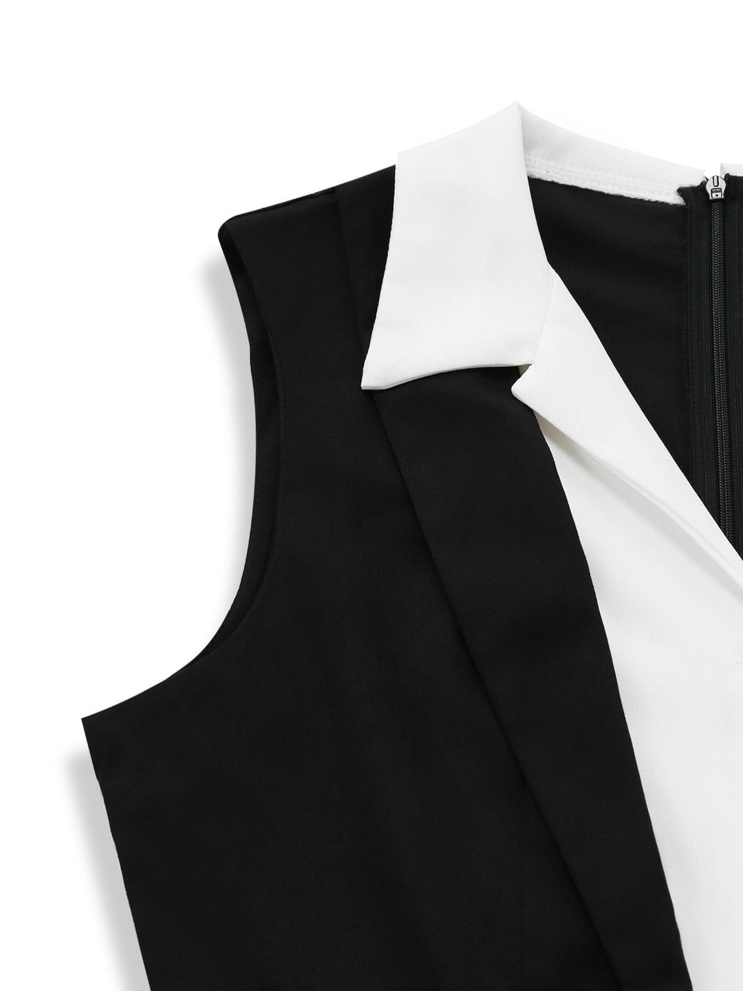 Black 1950s Colorblock Sleeveless Wide-Leg Jumpsuit - vintage jumpsuit, retro fashion, classic black