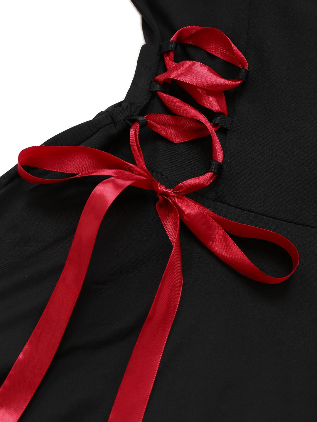 Black Cross Contrast Ruffle Hem Nightdress - vintage dress, retro fashion, rockabilly