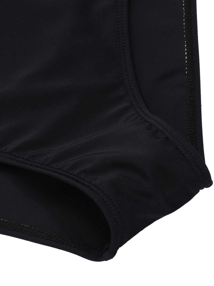 Black Cross Halter Cherry Swimsuit: Riviera elegance, reimagined for her