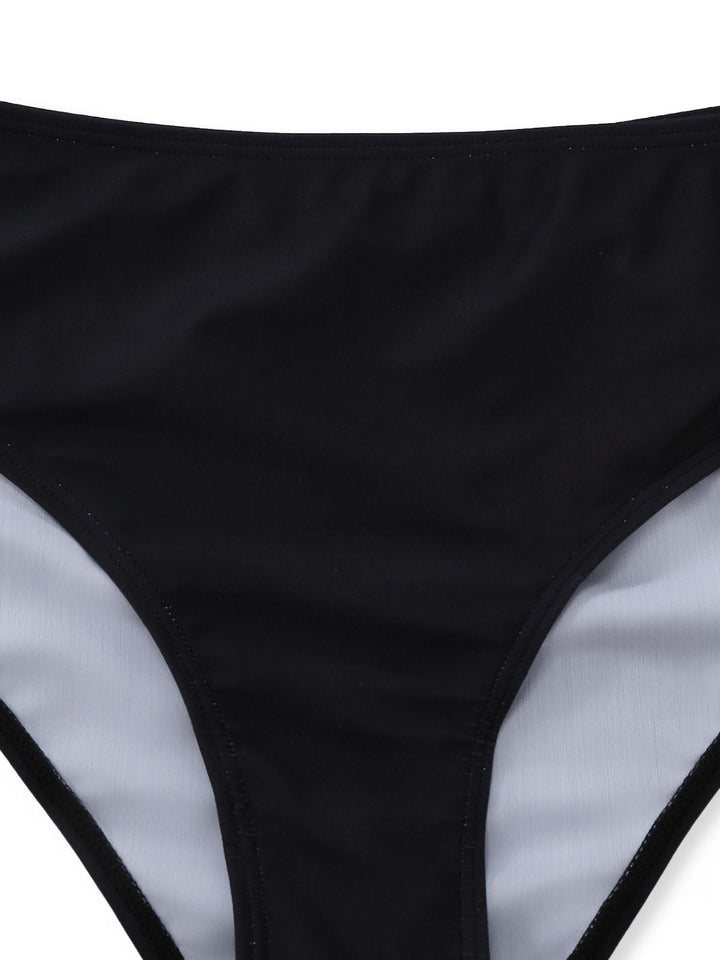 Black 1950s Explore The Beach Tankini Set - vintage fashion, retro style, classic black