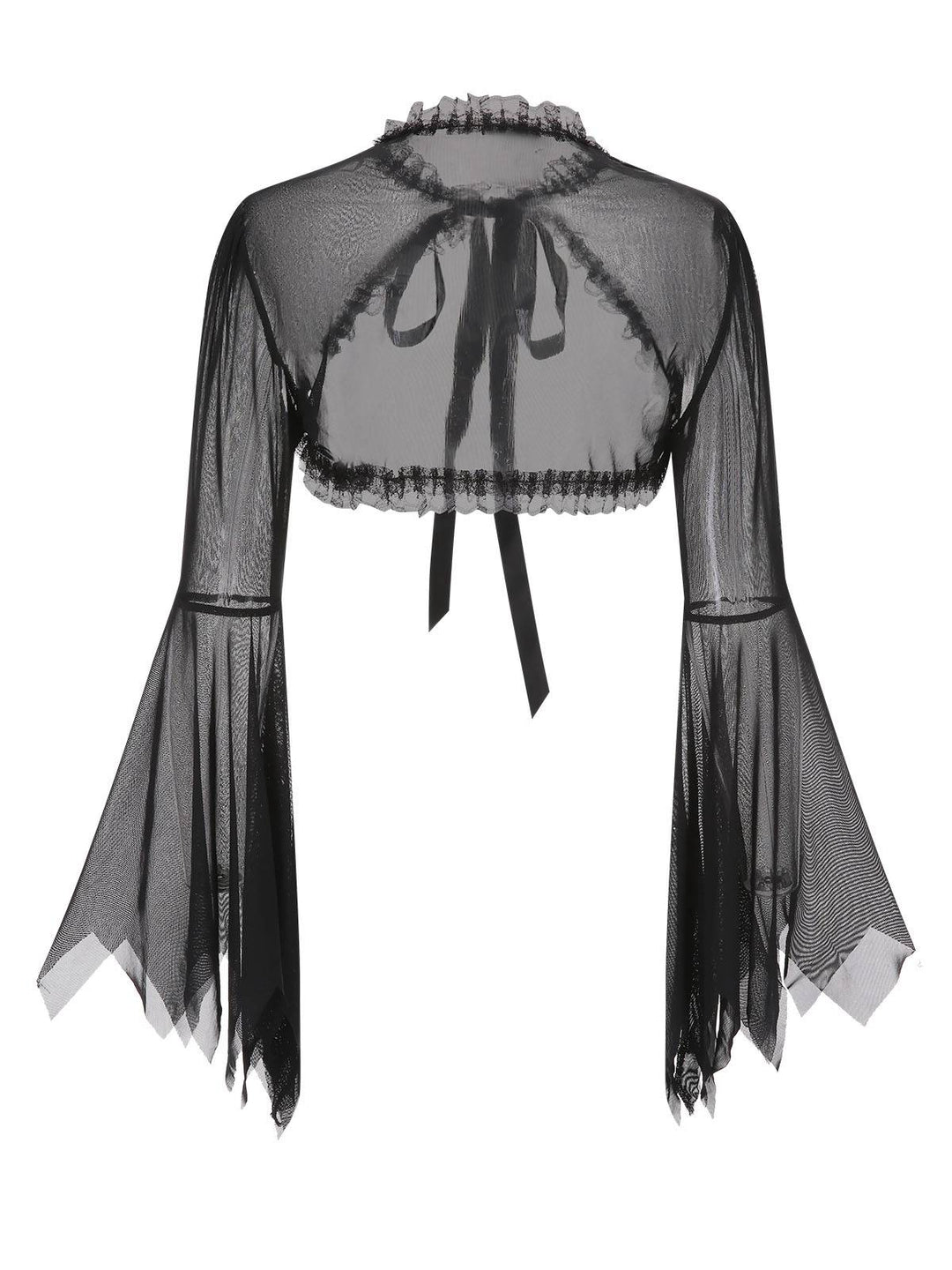 Black 1950s Flare Sleeved Lace-Up Sheer Cape, vintage fashion, retro style - perfect for women who love vintage and retro fashion