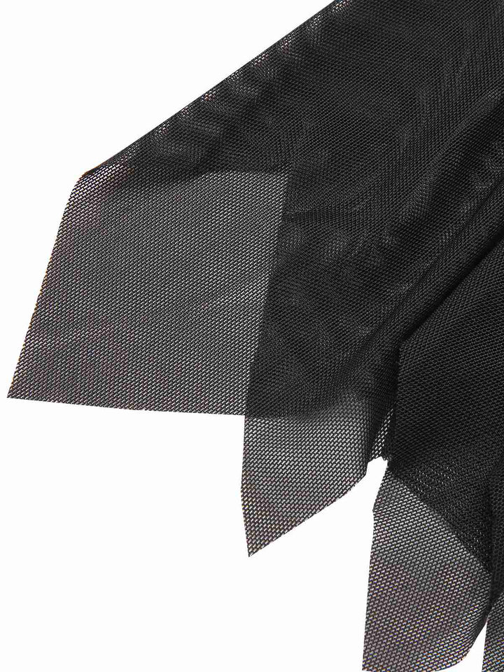 Black 1950s Flare Sleeved Lace-Up Sheer Cape, vintage fashion, retro style - perfect for women who love vintage and retro fashion