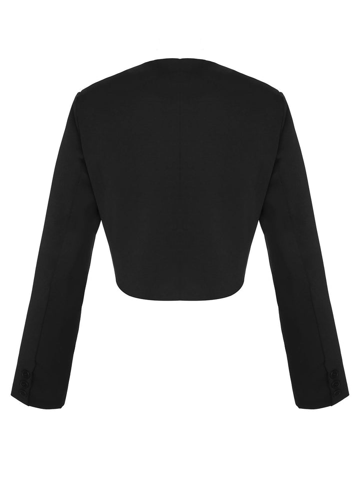 Black 1950s Fragrant Short Button Jacket — 1950s style that speaks before she does