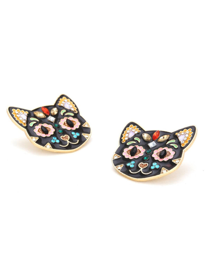 Black 1950s Halloween Cat Earring, vintage fashion, retro style - perfect for women who love vintage and retro fashion