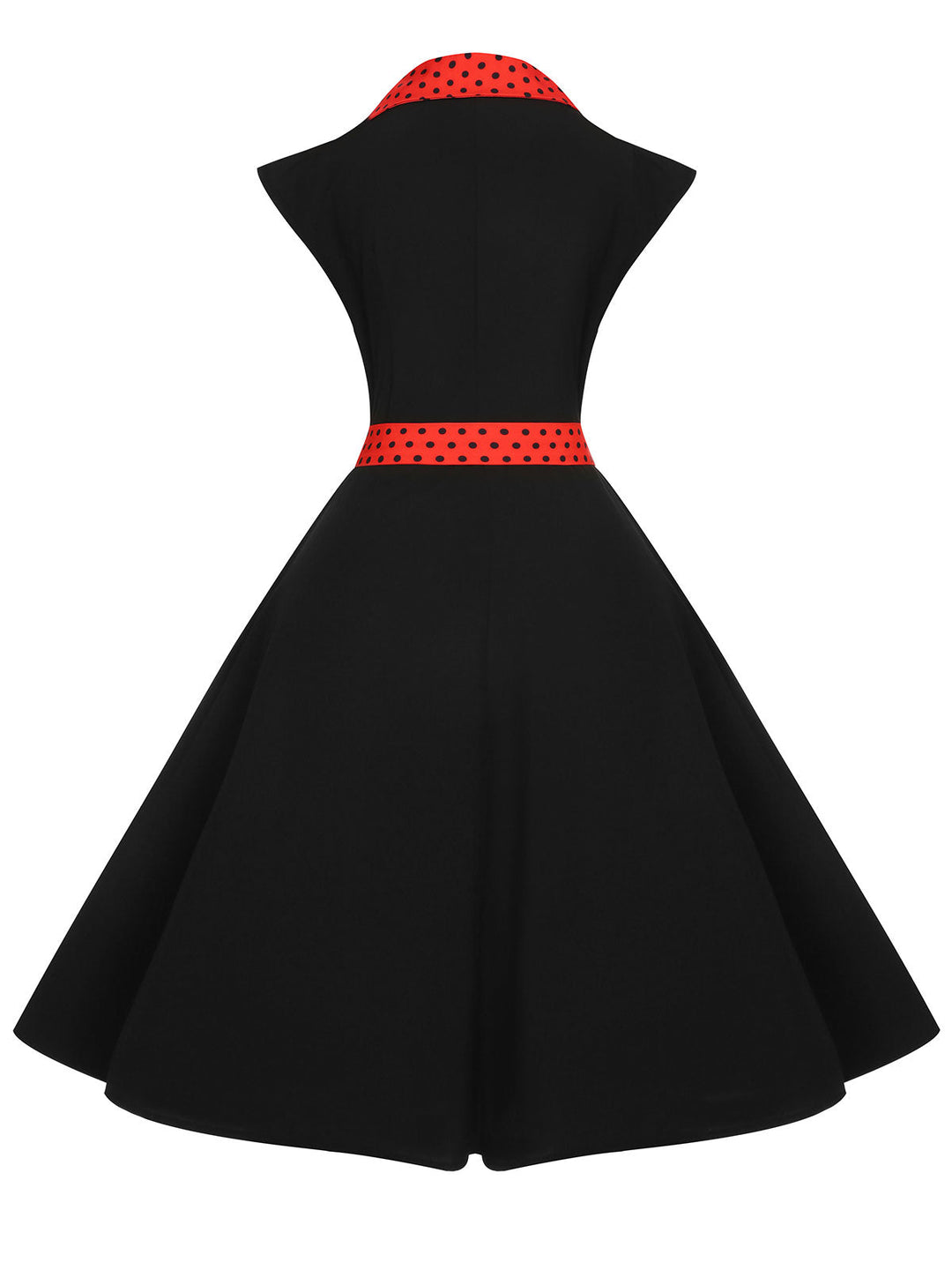 Black 1950s Halloween Polka Dots Swing Dress, vintage dress, retro fashion, rockabilly, pin-up fashion - perfect for women who love vintage and retro fashion