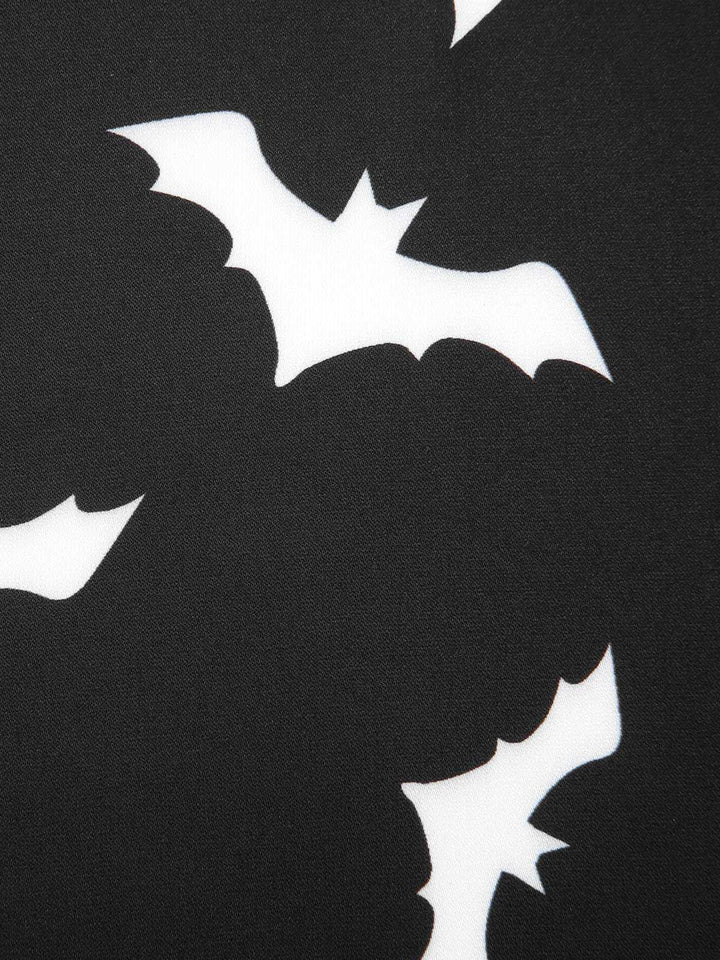 Black 1950s Halloween Spaghetti Strap Bat Dress — vintage elegance for the modern woman