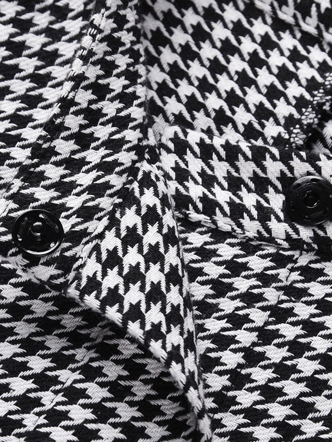 Black 1950s Houndstooth Lace-Up Cloak Coat - vintage fashion, style, classic black