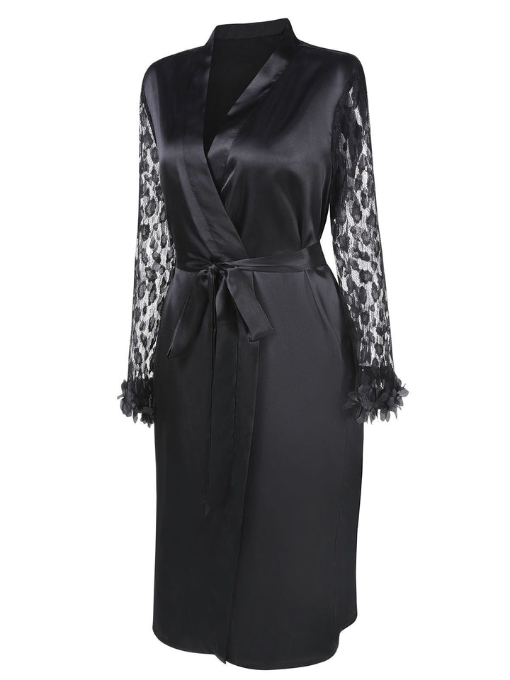 Black Lace Belted Nightgowns: where romance meets her modern spirit