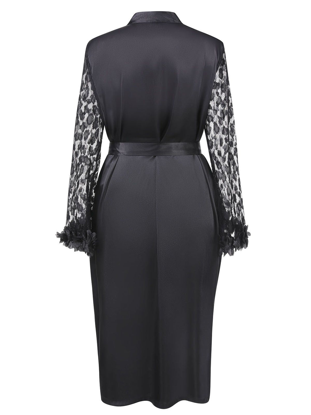 This Black Lace Belted Nightgowns wraps her in elegance, one twirl at a time
