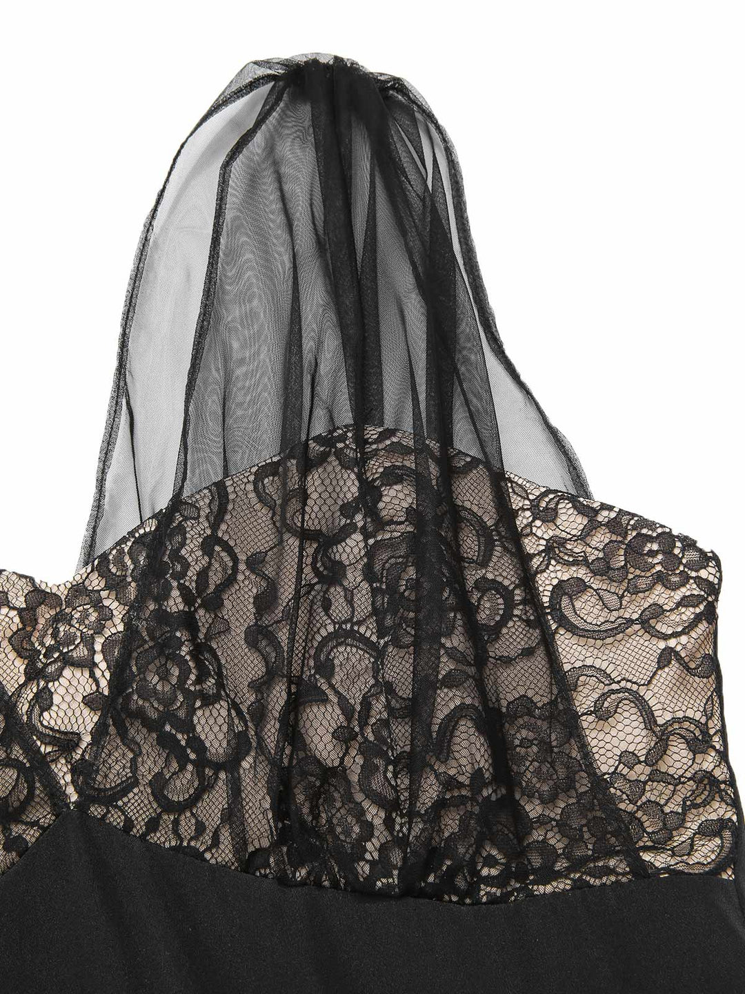 Black 1950s Lace Floral Mesh Swing Dress - vintage dress, retro fashion, rockabilly