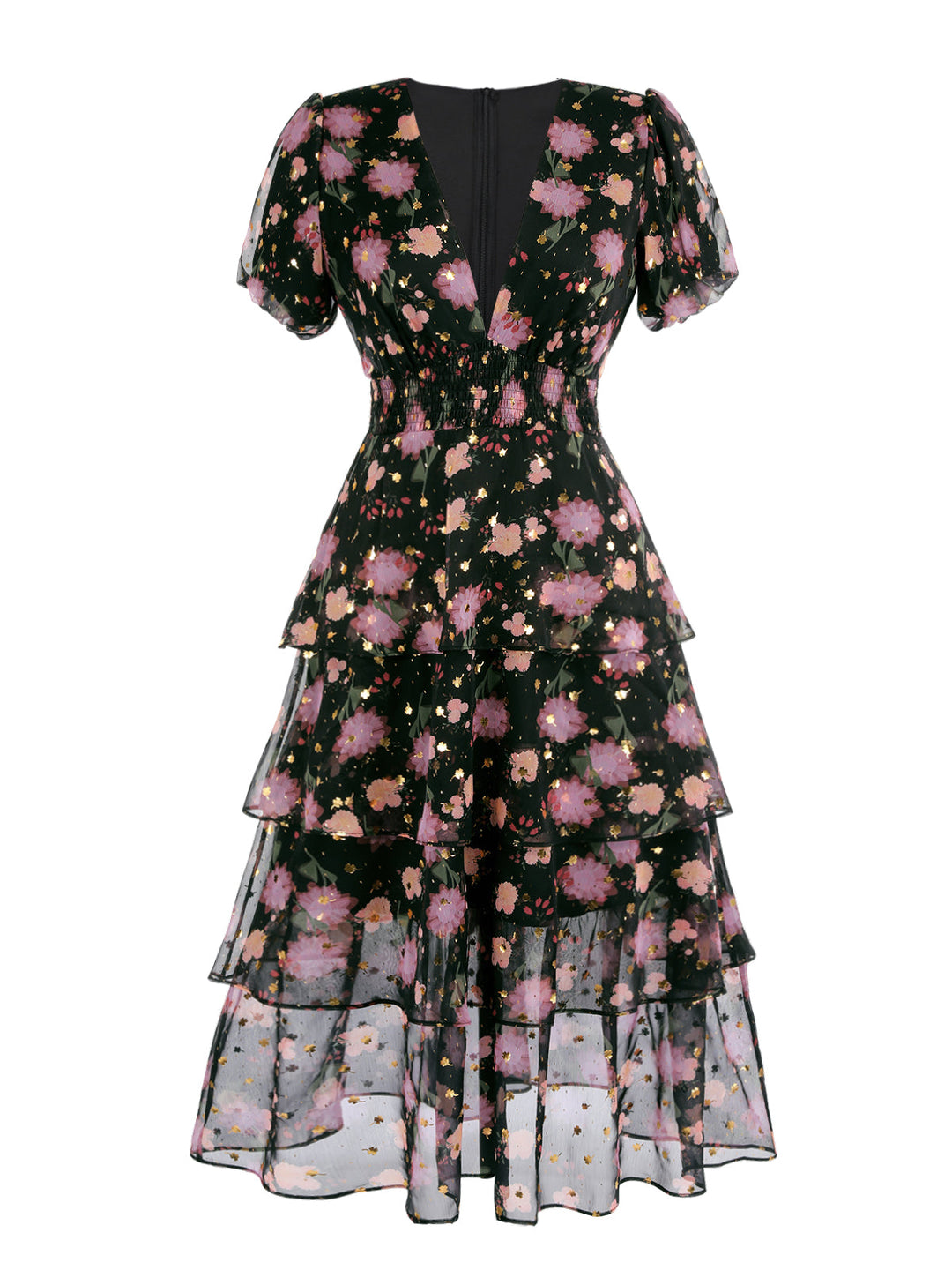 Black 1950s Lace Flowers Swing Dress: timeless style reimagined